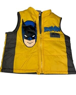 DC Comics Batman Toddler Puffer Vest Yellow & Gray Size 2T